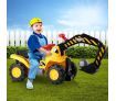 Kids Off Road Excavator Ride on Digger Bulldozer Loader w/Toy Stones & Safety Helmet