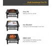Maxkon 32" Fire Pit 3-in-1 Fireplace Brazier Patio Camping Heater w/Grill Shelf