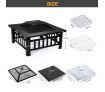 Maxkon 32" Fire Pit 3-in-1 Fireplace Brazier Patio Camping Heater w/Grill Shelf