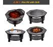 Maxkon 32" Fire Pit 4-in-1 Patio Camping Heater Fireplace Brazier w/Grill Shelf