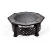 Maxkon 32" Fire Pit 4-in-1 Patio Camping Heater Fireplace Brazier w/Grill Shelf