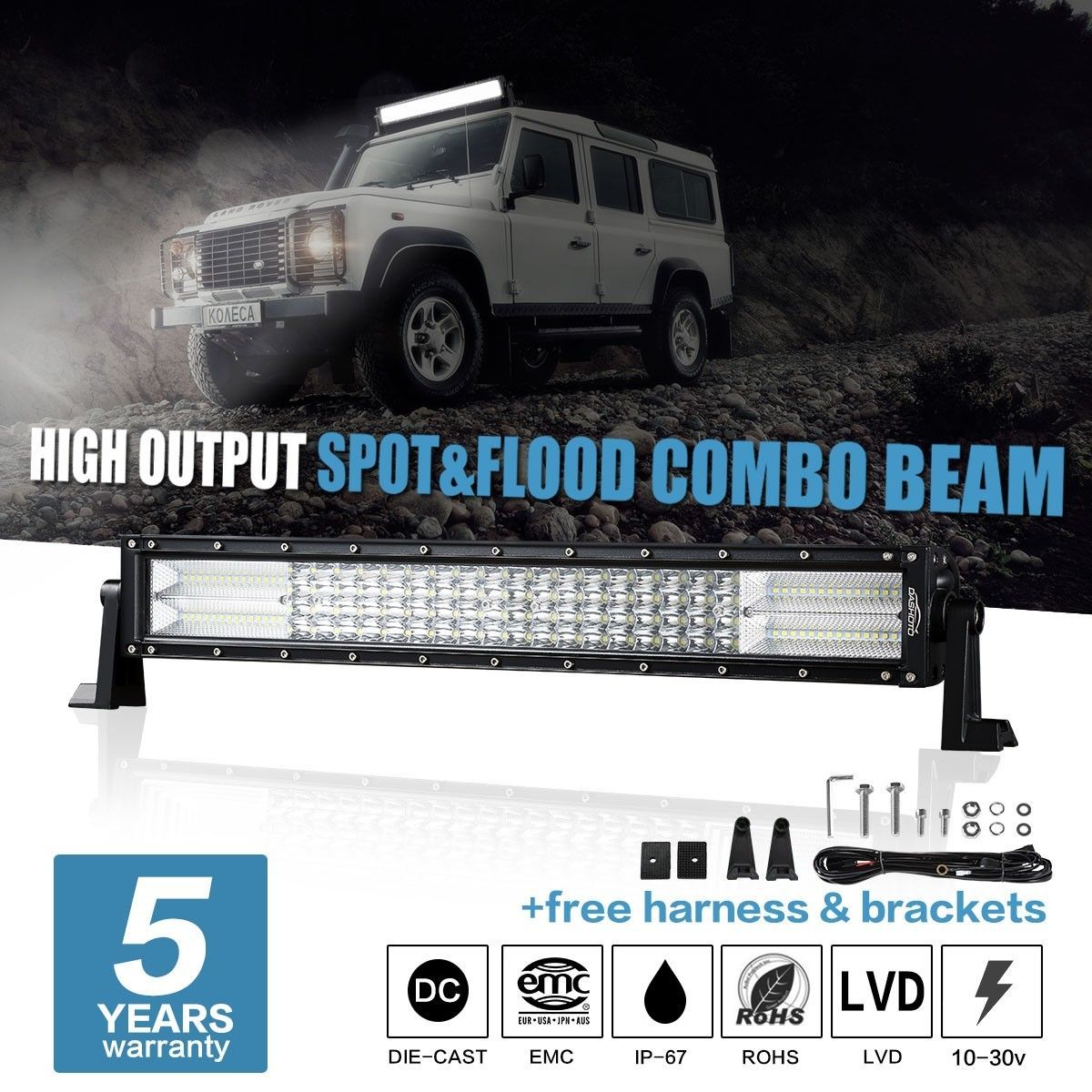 DASHOTO 22" inch 1880W CREE Four-Row LED Light Bar Spot Flood combo work light offroad truck jeep ATV 4WD Waterproof Driving Lamp 4x4 12V 24V new