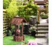 Outdoor Garden Wishing Well Planter Flower Bucket Patio Lawn Wooden Decor Rustic