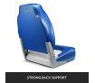 Pair of Fishing Boat Seat Extra High Back with Swivel Base Blue