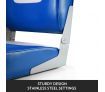 Pair of Fishing Boat Seat Extra High Back with Swivel Base Blue