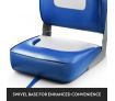 Pair of Fishing Boat Seat Extra High Back with Swivel Base Blue