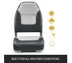 OGL 2 x High Back Folding Marine Fishing Boat Seats All-weather Swivel Chairs