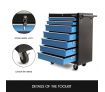SHOGUN Tool Chest 7-Drawer Storage Cabinets Trolley with A Side Handle - Blue and Black