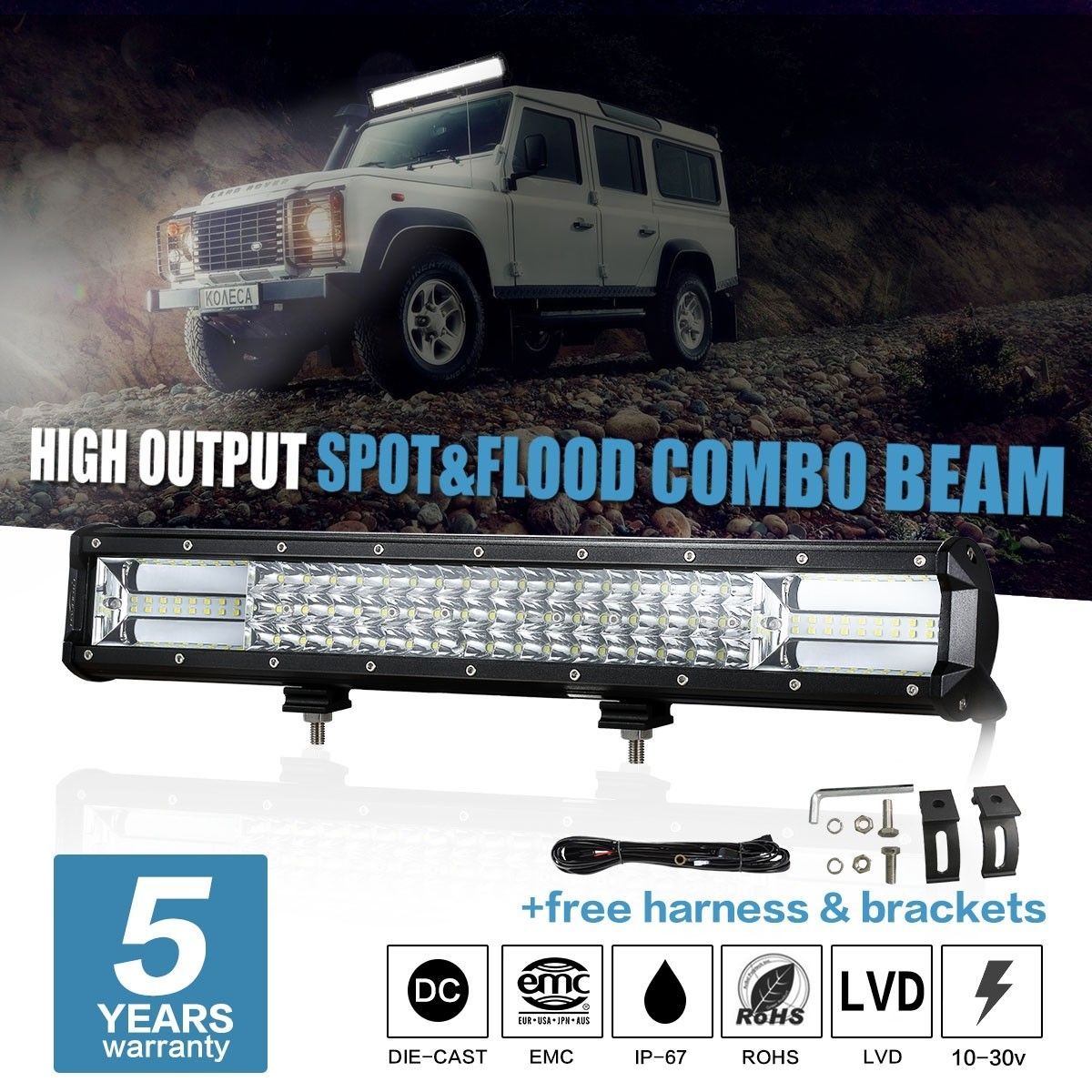 20" 1480W Cree LED Light Bar Spot Flood Combo Work Light Offroad Truck Jeep Driving Lamp 12V 24V