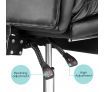 Executive Office Chair Ergonomic Reclining PU Leather Computer Seat w/Footrest