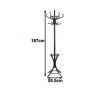Coat Stand with 12 Hooks - Tree Style with Base Ring for Umbrellas - Walnut