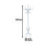 Coat Stand with 12 Hooks - Tree Style with Base Ring for Umbrellas - White