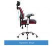Adjustable Breathable Ergo Mesh Office Computer Chair w/ Lumbar Support - Black/Red