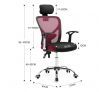 Adjustable Breathable Ergo Mesh Office Computer Chair w/ Lumbar Support - Black/Red