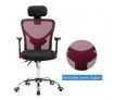 Adjustable Breathable Ergo Mesh Office Computer Chair w/ Lumbar Support - Black/Red