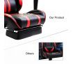 Racing Gaming Office Chair PU Leather Computer Seat w/Adjustable Headrest & Footrest