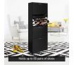 60 Pair Shoe Cabinet 4 Rack Wooden Home Footwear Storage Stand - Black
