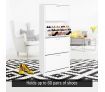 60 Pair Shoe Cabinet 4 Rack Wooden Home Footwear Storage Stand - White