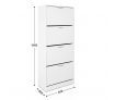 60 Pair Shoe Cabinet 4 Rack Wooden Home Footwear Storage Stand - White