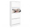 60 Pair Shoe Cabinet 4 Rack Wooden Home Footwear Storage Stand - White