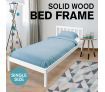 New Wooden Bed Frame Single Pine Bedroom Furniture for Adult Kid White