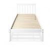 New Wooden Bed Frame Single Pine Bedroom Furniture for Adult Kid White