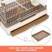 Multi-layer Cat Cage Luxurious Wire Pet House Crate with Wheels - Brown