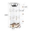 Multi-layer Cat Cage Luxurious Wire Pet House Crate with Wheels - Brown