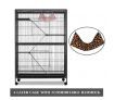 Cat House Pet Hamster Animal Home Rabbit Hutch Ferret Aviary Bird Cage Powder Coated Frame Bottom Lock 4 Levels