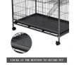 Cat House Pet Hamster Animal Home Rabbit Hutch Ferret Aviary Bird Cage Powder Coated Frame Bottom Lock 4 Levels