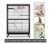 Cat House Pet Hamster Animal Home Rabbit Hutch Ferret Aviary Bird Cage Powder Coated Frame Bottom Lock 4 Levels