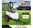 60L ATV Weed Garden Sprayer w/4 Nozzle Boom 130PSI Pump Trailer Tank