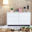High Gloss Six Drawer Cabinet - White