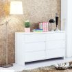 High Gloss Six Drawer Cabinet - White