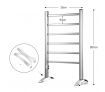 Maxkon 6 Bars Heated Towel Rail Warmer Electric Freestanding Bathroom Drying Rack