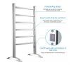 Maxkon 6 Bars Heated Towel Rail Warmer Electric Freestanding Bathroom Drying Rack