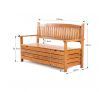 1.5M 3 Seat Wooden Outdoor Garden Storage Bench Chair Box Chest Furniture Timber