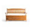 1.5M 3 Seat Wooden Outdoor Garden Storage Bench Chair Box Chest Furniture Timber