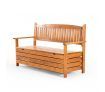 1.5M 3 Seat Wooden Outdoor Garden Storage Bench Chair Box Chest Furniture Timber