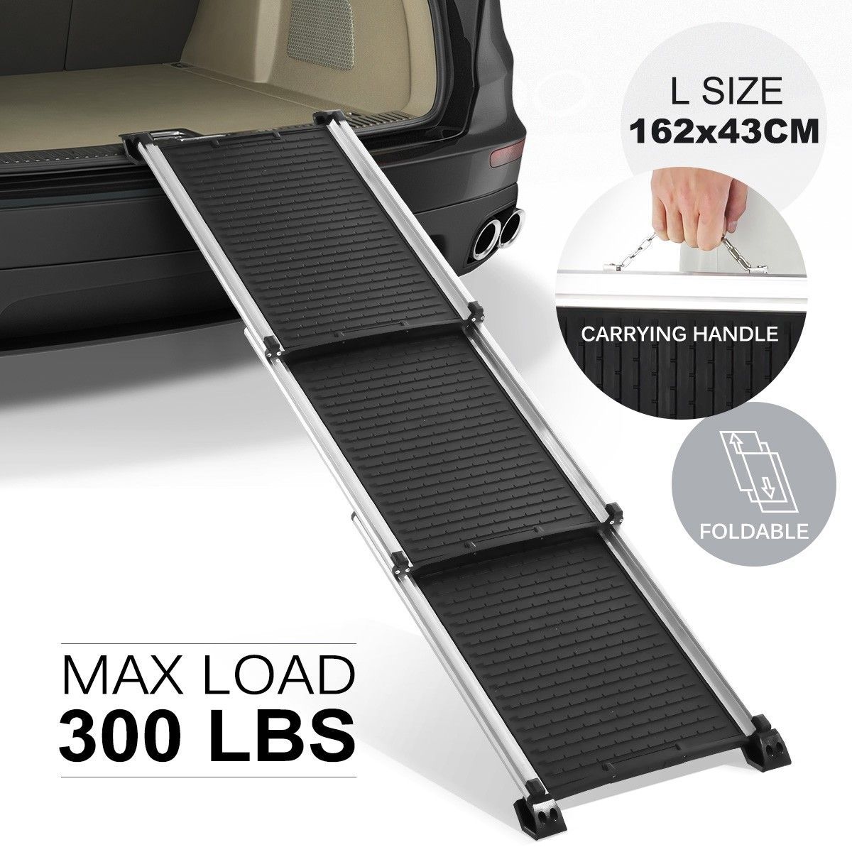Dog Ramp for Car Bed Pet Stairs Steps Puppy Climbing Ladder Outdoor Indoor Truck Van SUVs Telescoping Portable Aluminum