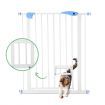 Pet Safety Gate Dog Safe Fence Puppy Baby Security Stair Barrier w/ Cat Door Adjustable 100cm
