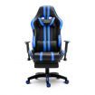 Ergonomic Office Computer Chair PU Leather Sport Gaming Race Seat w/ Footrest - Blue & Black