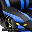 Ergonomic Office Computer Chair PU Leather Sport Gaming Race Seat w/ Footrest - Blue & Black