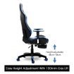 Ergonomic Office Computer Chair PU Leather Sport Gaming Race Seat w/ Footrest - Blue & Black