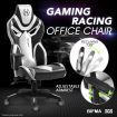 Ergonomic High Back Gaming Racing Chair PU Leather Computer Sport Race Seat - Grey & Black