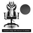 Ergonomic High Back Gaming Racing Chair PU Leather Computer Sport Race Seat - Grey & Black