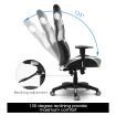 Ergonomic High Back Gaming Racing Chair PU Leather Computer Sport Race Seat - Grey & Black