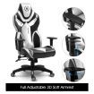 Ergonomic High Back Gaming Racing Chair PU Leather Computer Sport Race Seat - Grey & Black