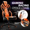 Ergonomic High Back Gaming Racing Chair PU Leather Computer Sport Race Seat - Orange & Black
