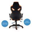 Ergonomic High Back Gaming Racing Chair PU Leather Computer Sport Race Seat - Orange & Black